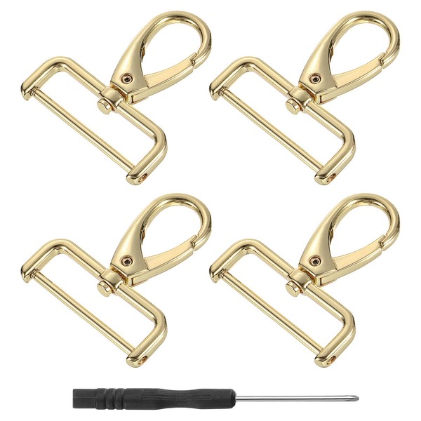 sourcing map 4Pcs Swivel Clasps Hook, 38mm(1.5 Inch) D Ring