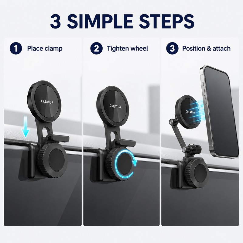 Adjustable Center Screen Slide Rail Phone Holder for Tesla &