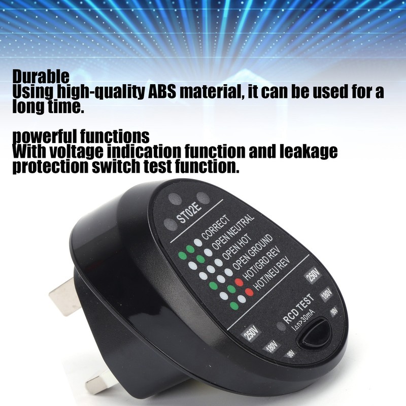 ST02E Socket Tester with LED Display Power Polarity Detector for