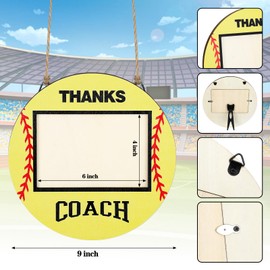 RattanView Ball Signable Picture Frame with Pen Thanks Coach Gift from Team, Senior Night Gift， Coaches Appreciation Basketball Home Plate Plaque(Softball)