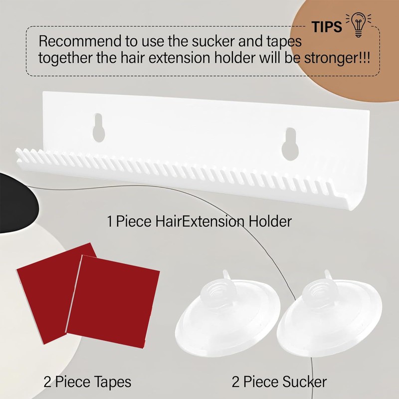 Itadaku Hair Extension Holder, Professional Extension Caddy with 2 Suction