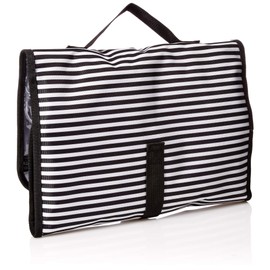 Simplily Co. Hanging Stackable Travel Toiletry Make-up Undergarments Tiddy Organizer Roll-up Bag (B&W Stripes)