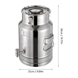 ZERNEIL 15L/4gal Milk Can with Spigot - 304 Stainless Steel Milk Can Water Dispenser, Milk Jug Milk Bucket Transport Container Wine Pail Bucket Bottle with Sealed Lid for Milk and Wine Liquid Storage