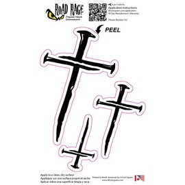 3 Pack Nails of The Cross Car Decal – Bad Fish Custom Decals – Funny Cute Sticker - Premium Gloss Permanent Vinyl Waterproof 6 Year Indoor Outdoor (Black, 1)