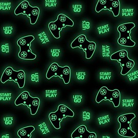 Glow in The Dark Game Wall Decals Gaming Wall Stickers Game Room Decor Glow Gaming Controller Sticker Removable Video Game Wall Decor for Boys Kids Girls Bedroom Playroom Home Decor