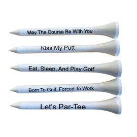 Golf Tees Etc Bamboo Funny Golf Tees for Men and Women with Slogans | Golf Stuff for Men and Women | Funny Golf Gifts for Men Golfers | Professional Mens Golf Accessories Gifts | 100 Pack (3 1/4")