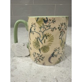 10 Strawberry Street PEACOCK Floral Mint Green Handle 10 Strawberry St BELLA Mug Peacocks NEW