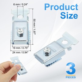 PATIKIL 3Pcs Bifold Door Hardware, 0.7 Inch Locking Device Bi-Fold Door Top and Bottom Brackets Pivot and Guide Wheel Repair for Folding Pocket Barn Door, Silver