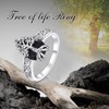 YFN Tree of Life Ring Sterling Silver Black Tourmaline Ring