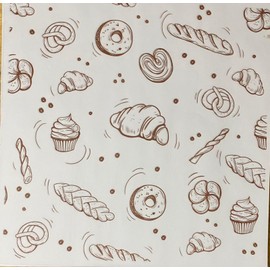 Papel grado alimenticio varios tipos, papel de envoltura de alimentos resistente a la grasa para el hogar, cocina, envolver pan, hamburguesa y sándwich 30 x 30 cms de 100 hojas (PAN 100)