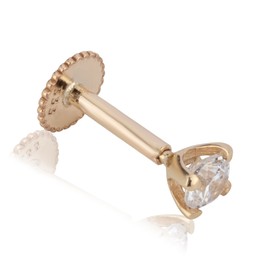 NKlaus Helix Piercing 3-5 mm 333 Yellow Gold with Zirconia Stud Earrings, Yellow Gold, Cubic Zirconia