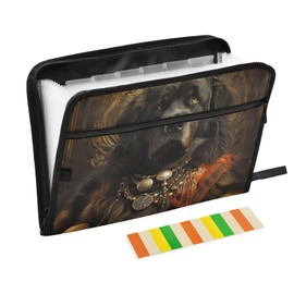 ZENWAWA Expanding File Folder Legal Size Accordion File Organizer 13 Pockets with Label-Lord Dog Print