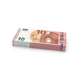 Cashbricks, 100 x €10 toy banknotes, reduced size to 75%.