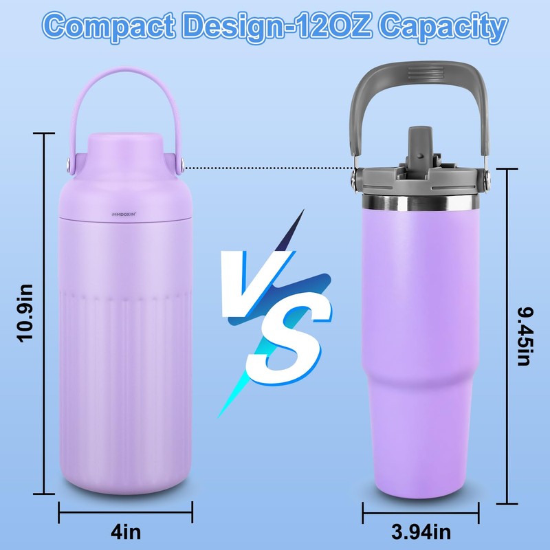 Compact Breast Milk Cooler Bottle, 12oz Portable Breastmilk Cooler with
