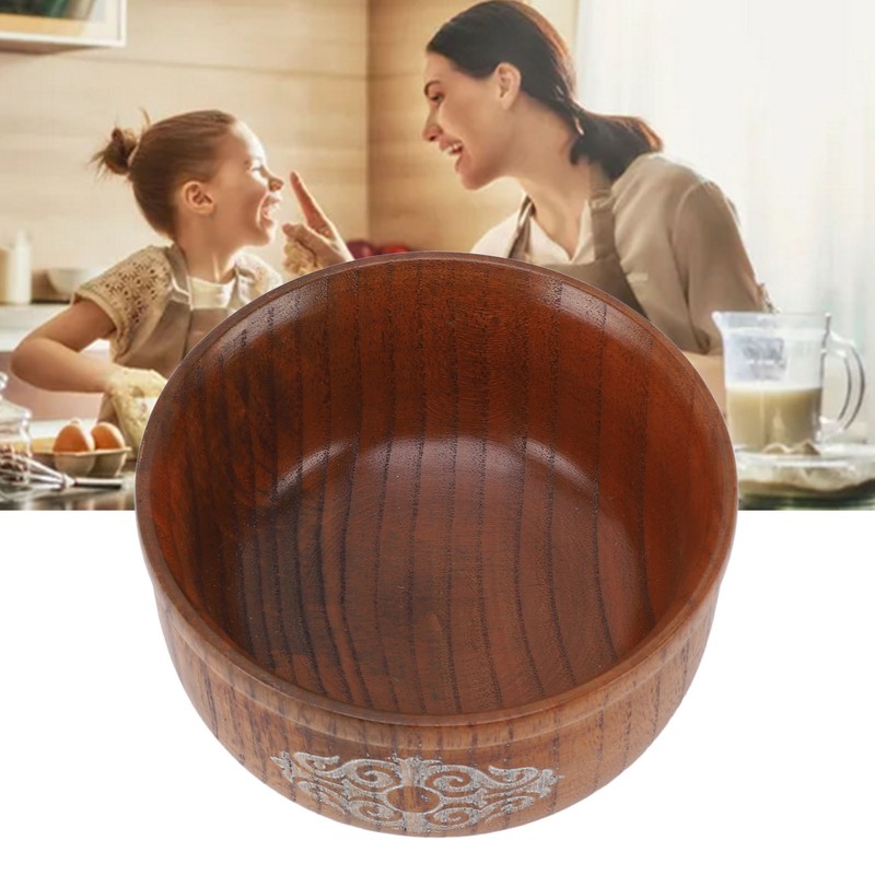 Bowl Sour Jujuba Wood Handmade Anti Scald Classic Rice Bowl
