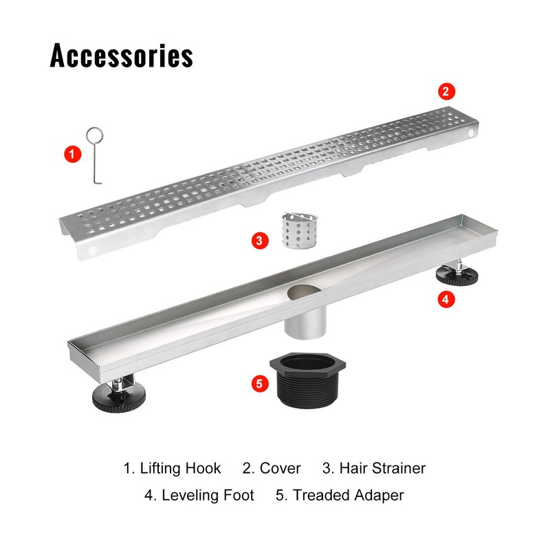 SaniteModar Linear Shower Drain, Shower Drain 30 inch with Removable
