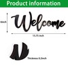 Welcome Sign for Front Door, Black Wooden Signs Welcome Wall