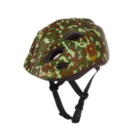 POLISPORT S Junior 8740900016 Premium Army Helmet with LED Bicycle for Children, Adjustable Size S (52-56 cm) with CE Certification for Cycling, Skateboarding, Skating in Army Colour