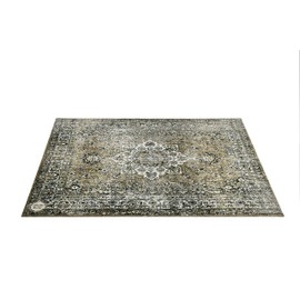 DRUMnBASE Vintage Persian Style Stage Rug, Non Slip Waterproof Rug for Stage or Studio Use to Reduce Vibrations, Green, 6 FT X 5.25 FT