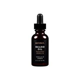 Golden Grooming Beard Oil for Men | Natural Growth Kit with Shea Butter | Tames, Moisturizes & Styles | Toasted Vanilla Scent | 2oz