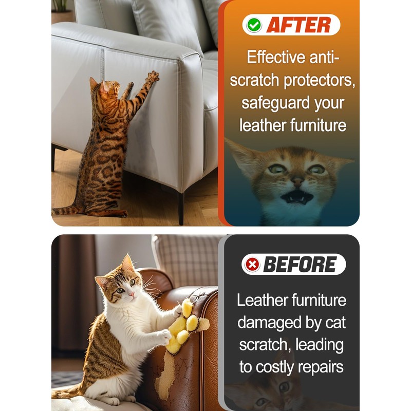 Acostop Cat Scratch Furniture Protector - Specially Designed for Leather