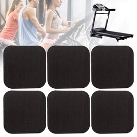 ZSooner Shock Absorbing Treadmill Mat, 6 Pieces, Anti-Vibration Sound Insulation, Thickened Floor Pads for Treadmill, Non-Zero, Black, Pack of 4