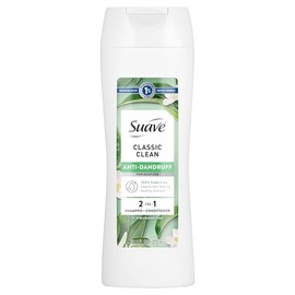 Suave Champú y acondicionador 2 en 1 anticaspa para mujeres, limpieza clásica, tratamiento de caspa de zinc piritiona al 1%, controla escamas, picazón