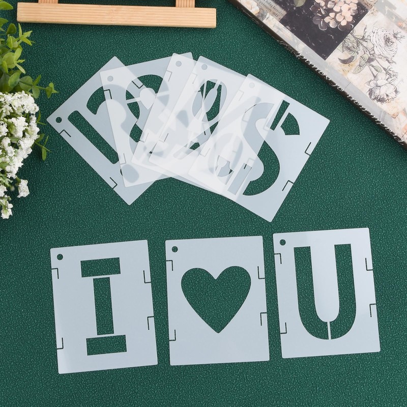 Versatile 42-Piece Letter Stencil Set - Reusable Stencils for Crafts,