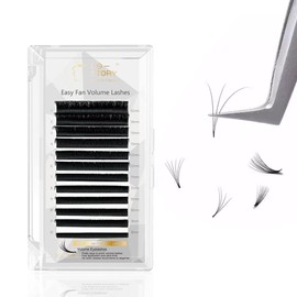 Costory Eyelash Extensions Volume Russe Cluster 2D 3D 4D 5D 6D 20D Easy Fan Lashes Supplies Soft Natural Light Auto Fans Rapid Blooming Russian Lash Extension Black(Thickness 0.07mm D Curl 17mm)