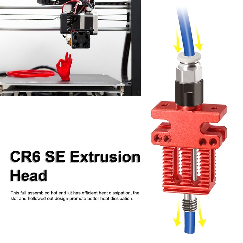 Full Assembled Hot End Kit Efficient Heat Dissipation Slot Hollow