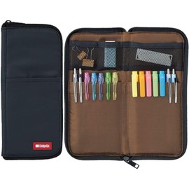LIHIT LAB Estuche delgado para bolígrafos/lápices, 1.8 × 9.9 × 21.6 centímetros, negro (A7652-24)