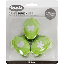 3 x Paper Punches Size 25mm Flower Butterfly Heart