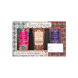 Tesori d'Oriente Gift Set Cream Showers, Set of 3 x 75 ml Mini Shower Gel (Ayurveda, Byzantium & Persian Dream), Shower Cream for Body Care, Wellness Rituals for Body & Senses
