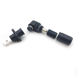 1 Set Battery Energy Storage Connector, 100A 16mm² High Current Connectors Quick Plug Terminal Black Right Angle Plug and Socket IP67 Waterproof Power Adapter (100A, Black)
