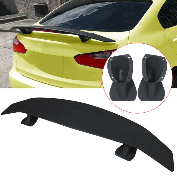 munirater Matte Black Fin Trunk Spoiler Wing For Universal 2