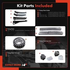 A-Premium Engine Timing Chain Kit W/Tensioner & More [fits SOHC, 8Cyl 5.4L] Compatible with Ford E-150 Econoline Club Wagon 97-01, Econoline 99-00, Expedition, F-150 F-250 F-350 E-350 Super Duty