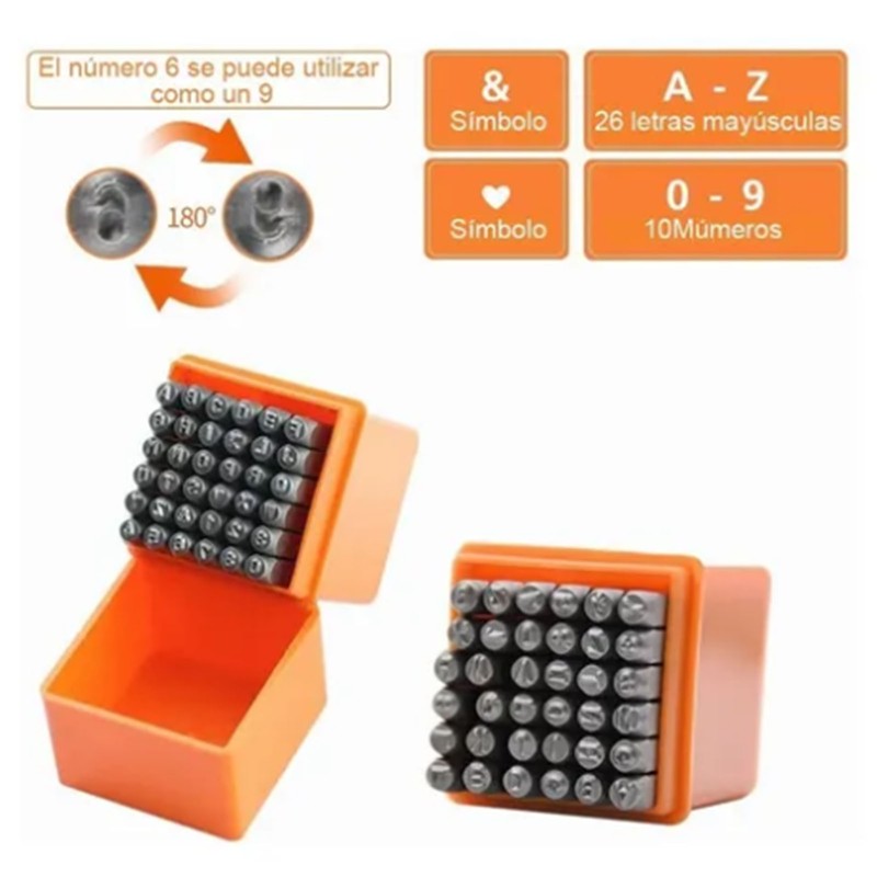 37 Pcs Steel Stamp Set 26 Letters 9 Numbers Carbon