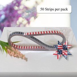 USA Flag Patterned Paper Strips for Weaving Projects. Paper Strips for Moravian Stars, German Stars and Froebel Stars. 50 Strips per Pack (USA Flag, 3/4 x 20 inch)
