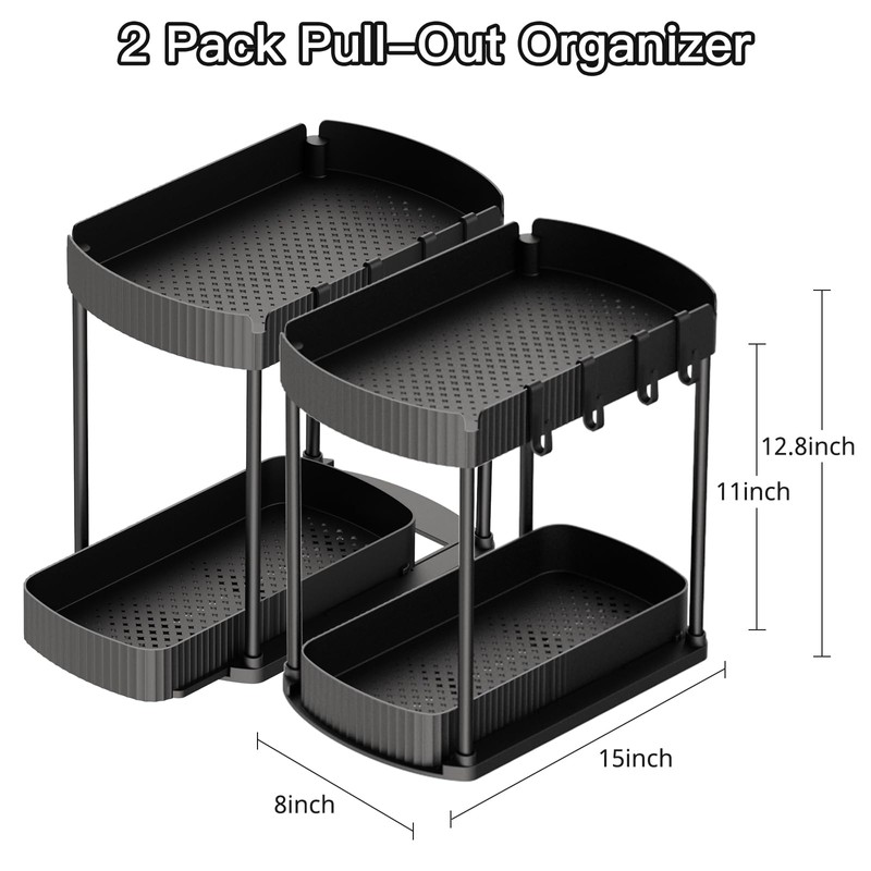Ukeetap Multi-Purpose Pull-Out Storage Organizers, Under Sink/Cabinet Organizers and Storage