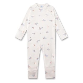 Sanetta Jumpsuit Off-White | Practical and Comfortable Organic Cotton Romper for Boys. Baby Jumpsuit, beige