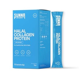 SUNNA SUPPLEMENTS Halal Collagen Protein Sachets 15 x 5g - Hydrolysed Bovine Collagen Peptides Skin, Hair, Nail Vitamins & Joint Support, Gluten-Free, Dairy-Free & Soy-Free Unflavored & Easy to Mix