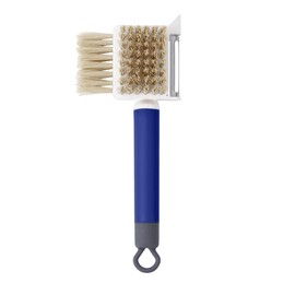 Multifunctional Cleaning Brush Fruit and Vegetable Brush Household Kitchen Potato Cucumber Stainless Steel Digging Hole Exfoliating Planer Brush Drilling Dust Catcher (Blue, One Size)
