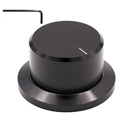 Szliyands 48 x 26 mm All-Aluminum knob Volume Potentiometer knob Bile Amplifier Audio Potentiometer knob Cap (Black)