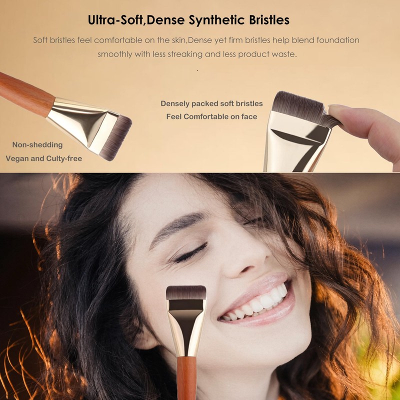 Thin Flat Foundation Brush for Liquid Makeup,Facial Makeup Spatula Brush