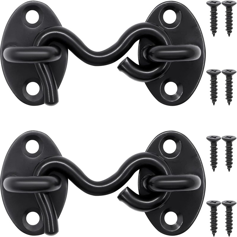 QJZXUEZHEN 2Pcs 2 inch Barn Door Lock, Cabin Hook Eye