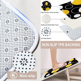 Arttown Yellow Bathroom Sets with Shower Curtain and Rugs and Accessories, Black and Yellow Shower Curtain Sets, Geometric Shower Curtains for Bathroom,Modern Art Bathroom Decor 4 Pcs