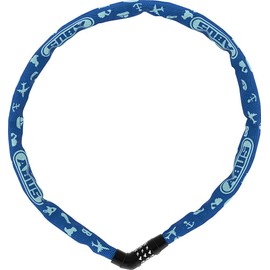 ABUS Steel-O-Chain 4804C Symbols chain lock - Combination lock for children's bikes - ABUS security level 3 - 75 cm - Blue