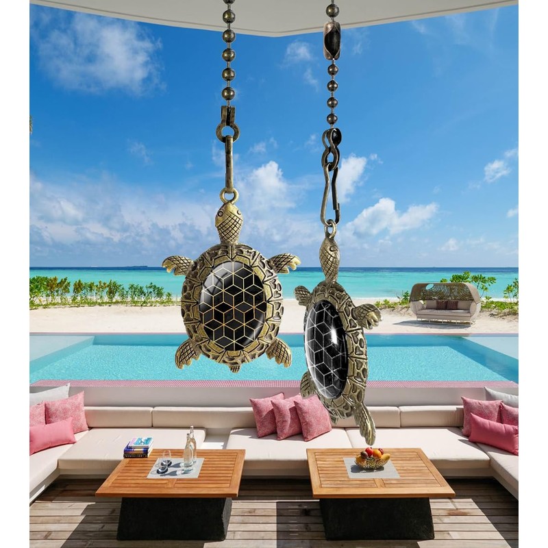 OMYZERO Ceiling Fan Pull Chain - 12 Inch Turtle Ceiling