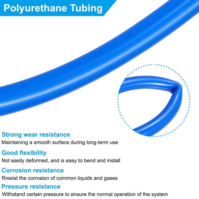 PATIKIL Pneumatic Tubing 1/4 OD 16.4ft, 6mm OD 4mm ID