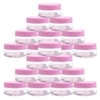 (Quantity: 20 Pieces) Beauticom 10G/10ML Clear Round Jars with Pink
